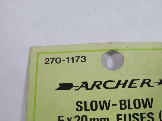 Archer 270-1173 Slow Blow Fuse 3.15A 125V 2 Pack ! NEW !