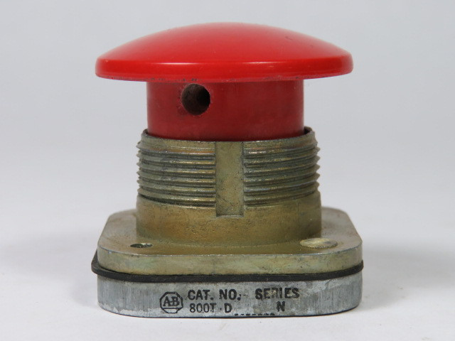 Allen-Bradley 800T-D6 Ser N Push Button Red Mushroom Head No Contacts USED