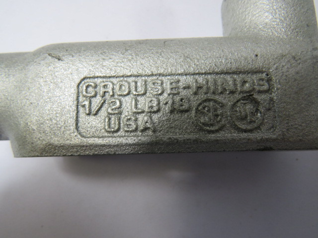 Crouse-Hinds LB-18 Conduit Body 1/2" No Cover 90DEG USED