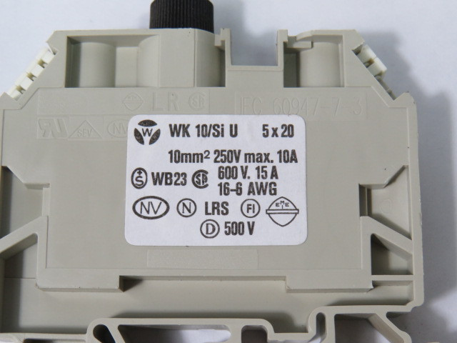 Wieland WK-10/Si-U-5X20 Terminal Block 10 Amp 250 Volt 16-6AWG ! NOP !