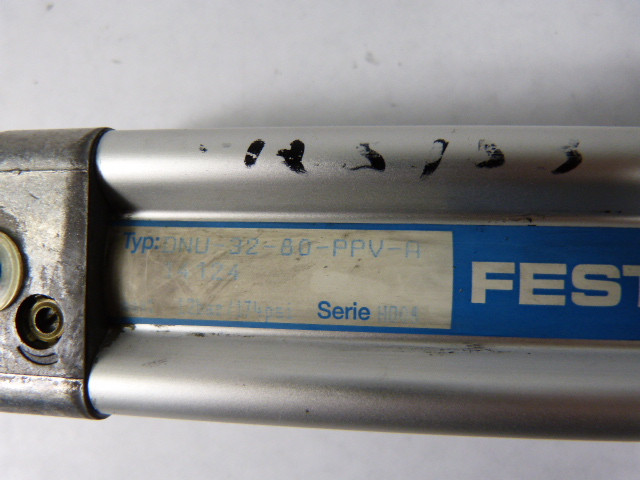 Festo DNU-32-80-PPV-A Pneumatic Cylinder 32mm Bore 80mm Stroke USED