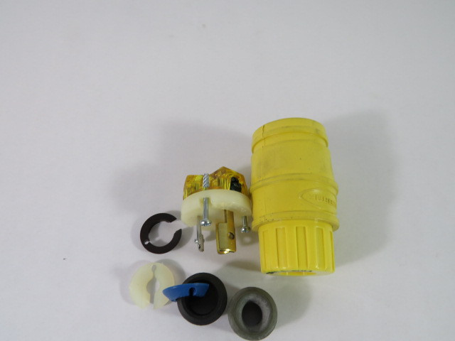 Hubbell HBL24W47 Mains Plug 15A 125V 15-15P 2P3W Yellow NOP