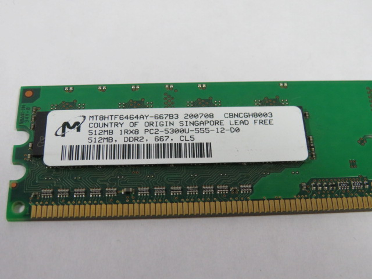 Micron Tech MT8HTF6464AY-667B3 Ram 512MB USED