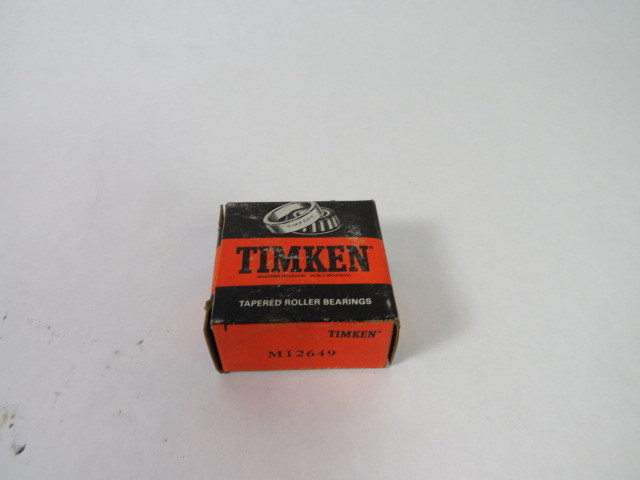 Timken M12649 Tapered Roller Bearing 0.8437X1.9687X0.7200"  NEW