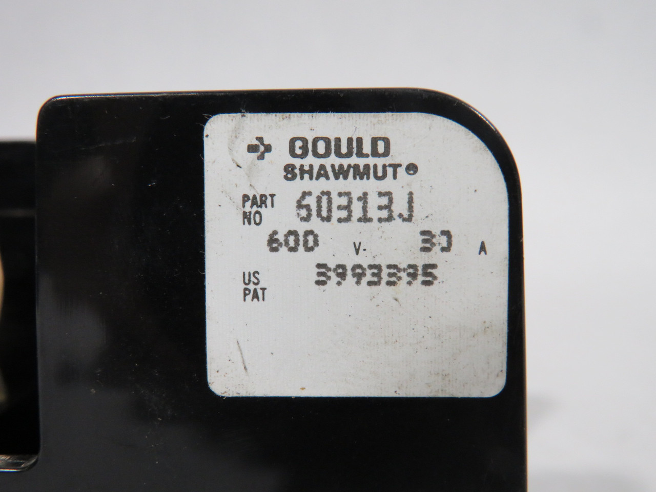 Gould Shawmut 60313J Class J Fuse Block 30A 600V 3-Pole USED