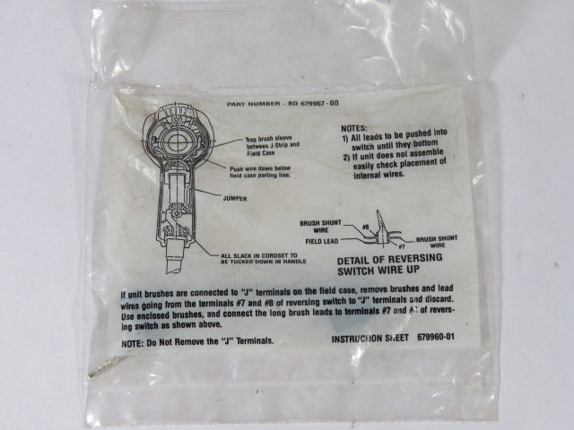 Dewalt BD679967-00 Replacement Motor Brush Set of 2  NEW