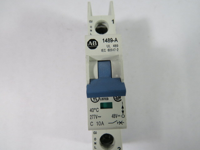 Allen-Bradley 1489-A1C100 Circuit Breaker 10A 1Pole 277VAC USED