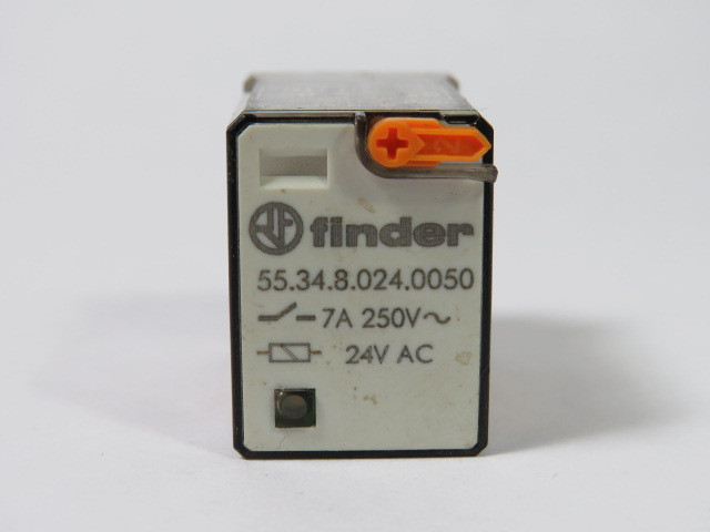 Finder 55.34.8.024.0050 Relay 7 Amp 250 Volt 24 Vac Coil USED