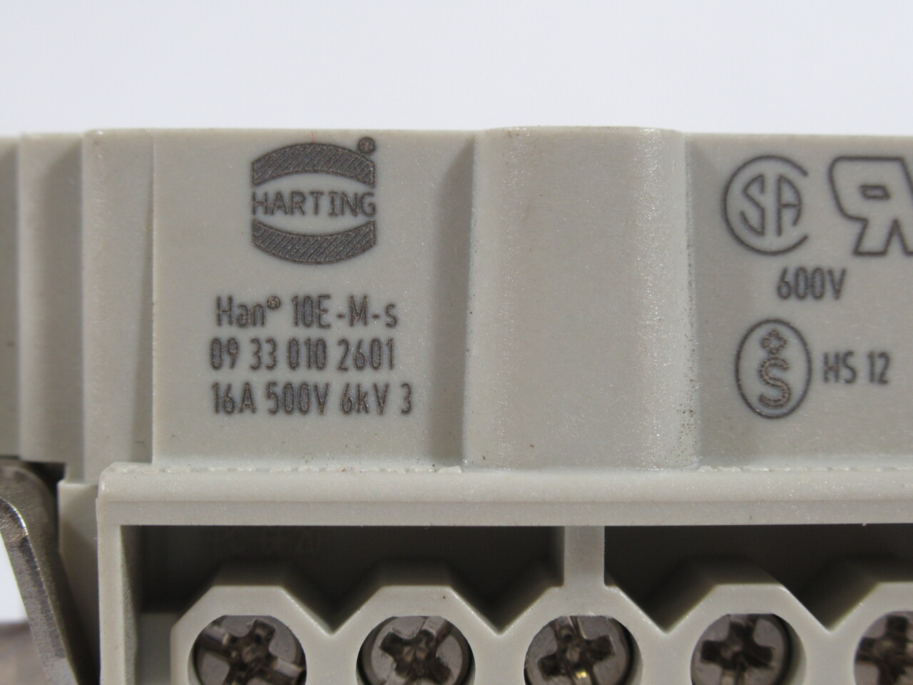 Harting 09330102601 Connector 16A 600V 6KV 3 10-Pin Insert Plug USED