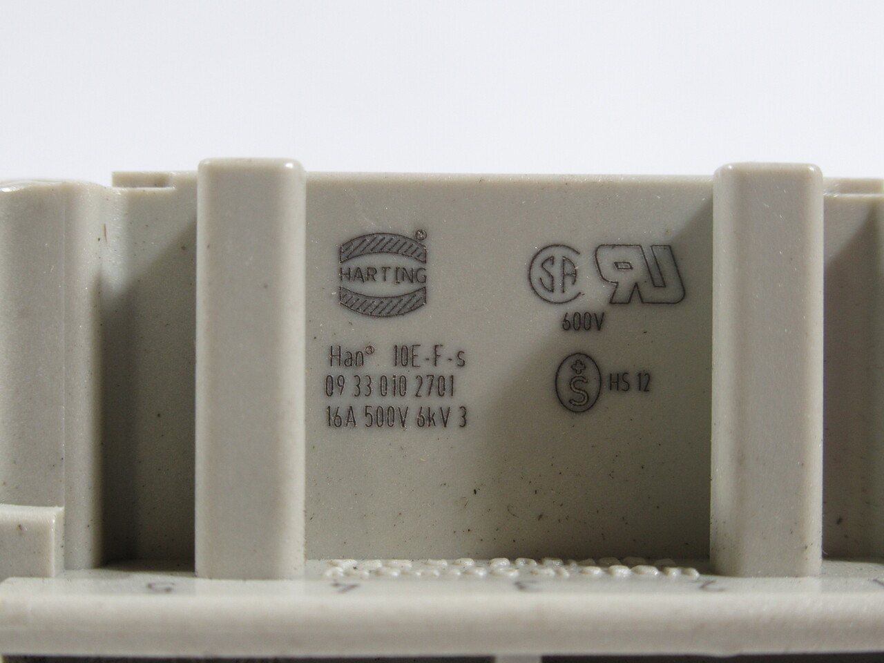 Harting HAN-10E-F-S 09330102601 10 Position Insert 16A 500V 6kV USED