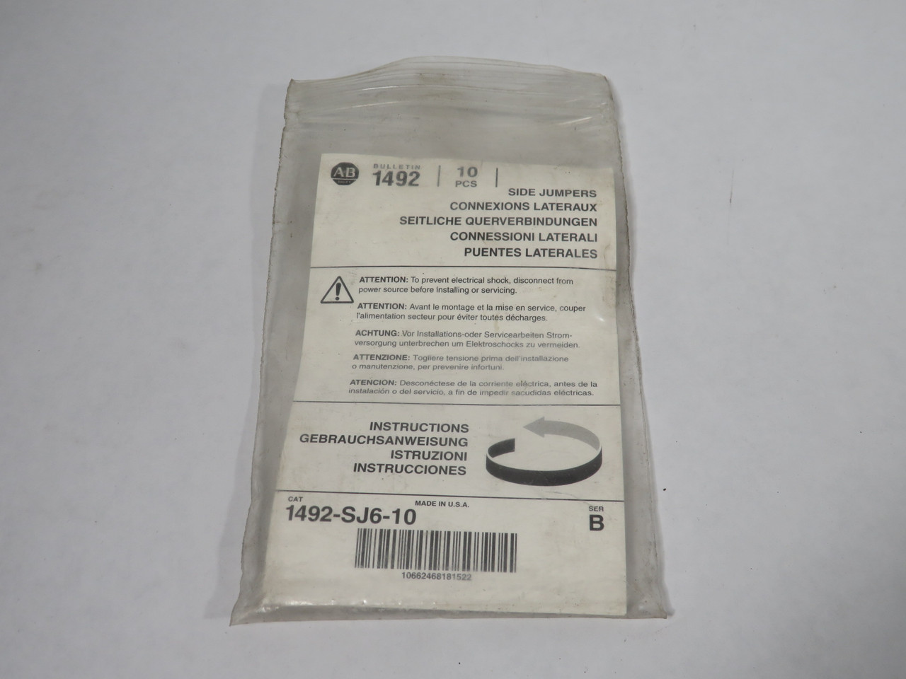 Allen-Bradley 1492-SJ6-10 Series B Side Jumper 10-Pole 6mm Lot of 9 NWB