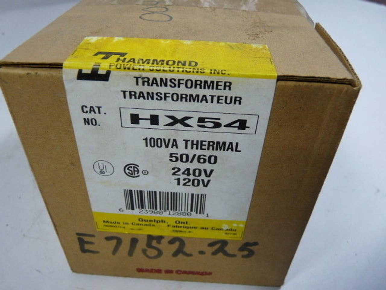 Hammond HX54 Transformer 100VA Pri 240V Sec 120V 50/60Hz NEW