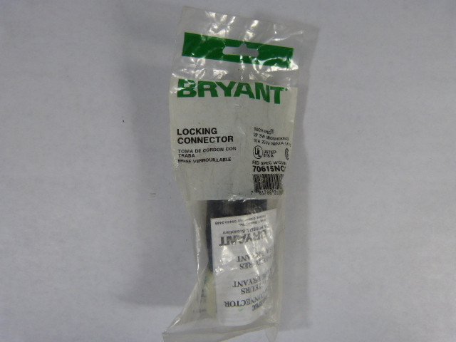 Bryant 70615NCC Locking Connector 15A 250V 3W 2P NWB