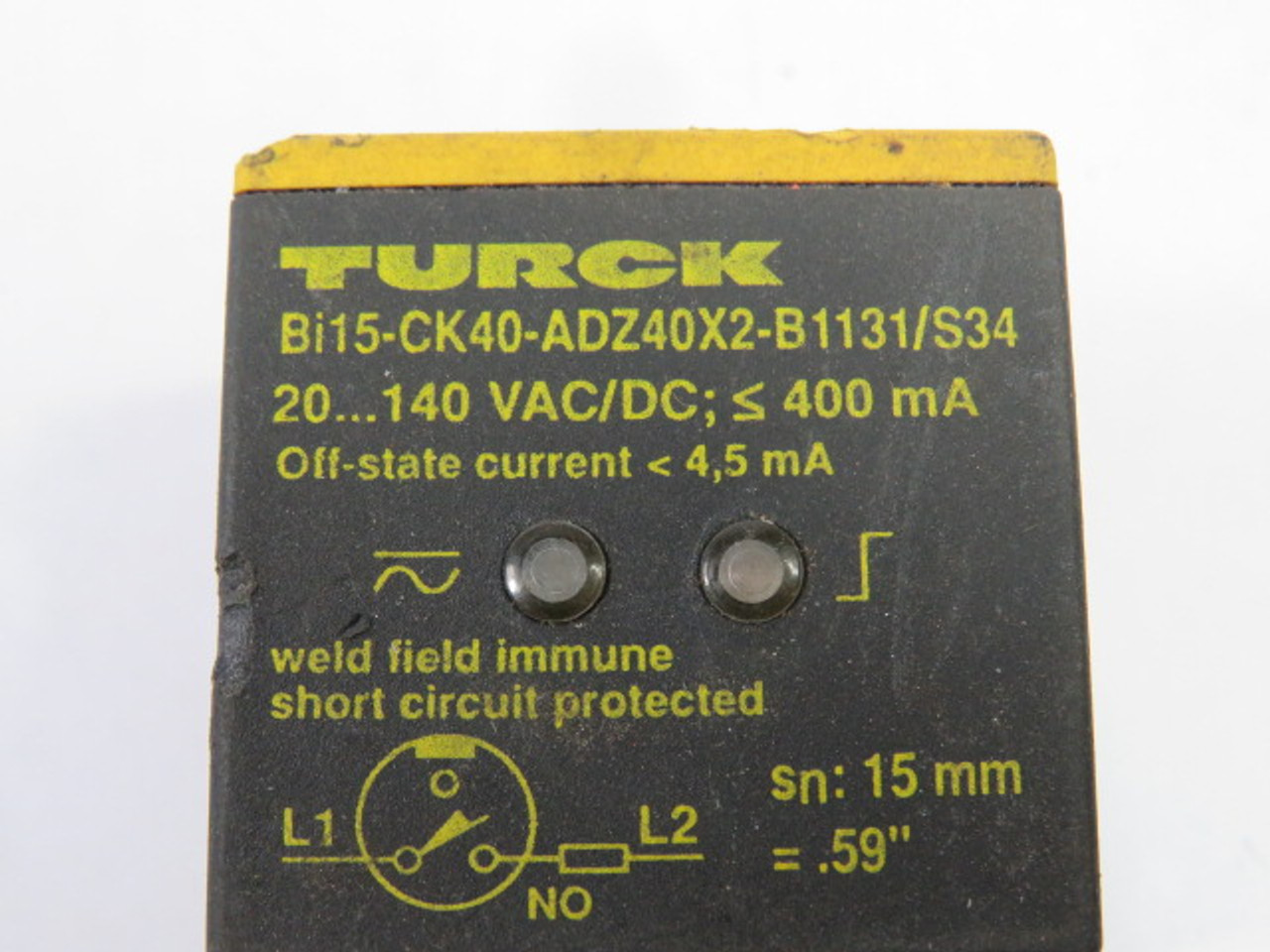 Turck BI15-CK40-ADZ40X2-B1131/S34 Sensor 140VAC USED