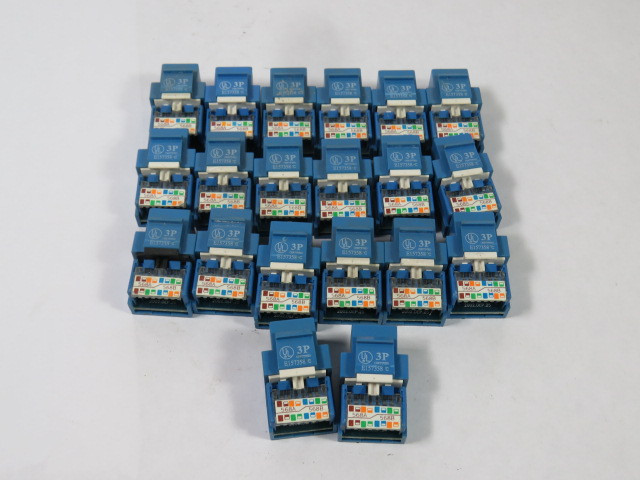 Britawn Telecom KJ2-CE-US-BL Cat5e Tool-less Jack Blue Lot Of 24 USED