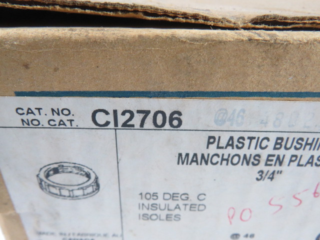Iberville CI2706 Rigid Conduit Plastic Bushing 3/4" Lot Of 127 SHELF WEAR NEW