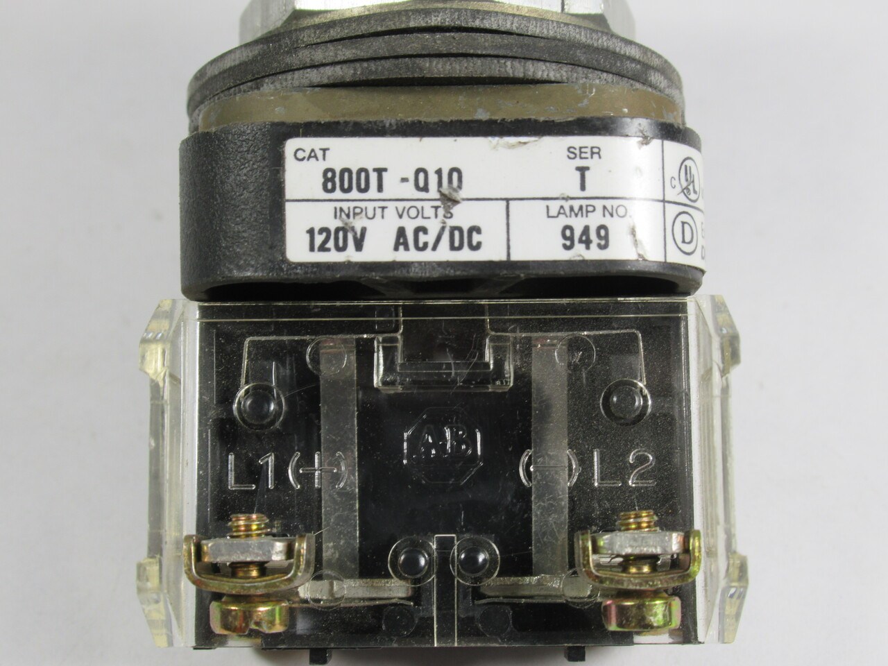 Allen-Bradley 800T-Q10B Series T Full-Voltage Pilot Light 120V Blue Lens USED