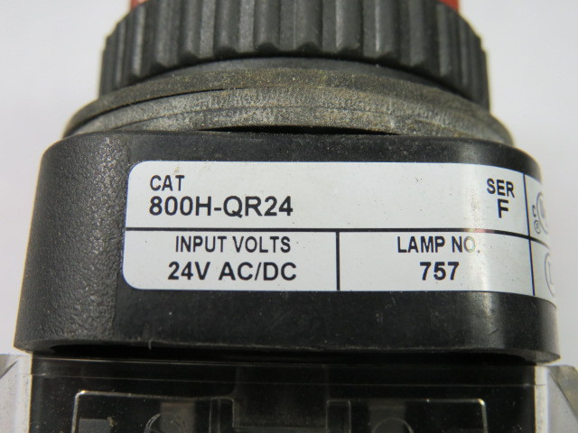 Allen-Bradley 800H-QR24A Universal Pilot Light 24V Amber Lens USED