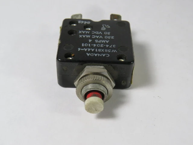 Potter & Brumfield W58XB1A4A-4 Circuit Breaker 4A 250VAC 1P USED