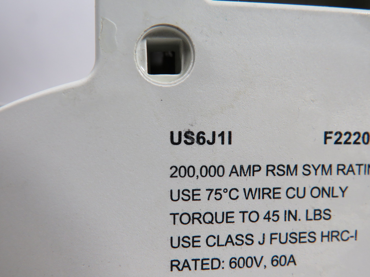 Ferraz Shawmut US6J1I Fuse Holder 60 AMP 1Pole Class J USED