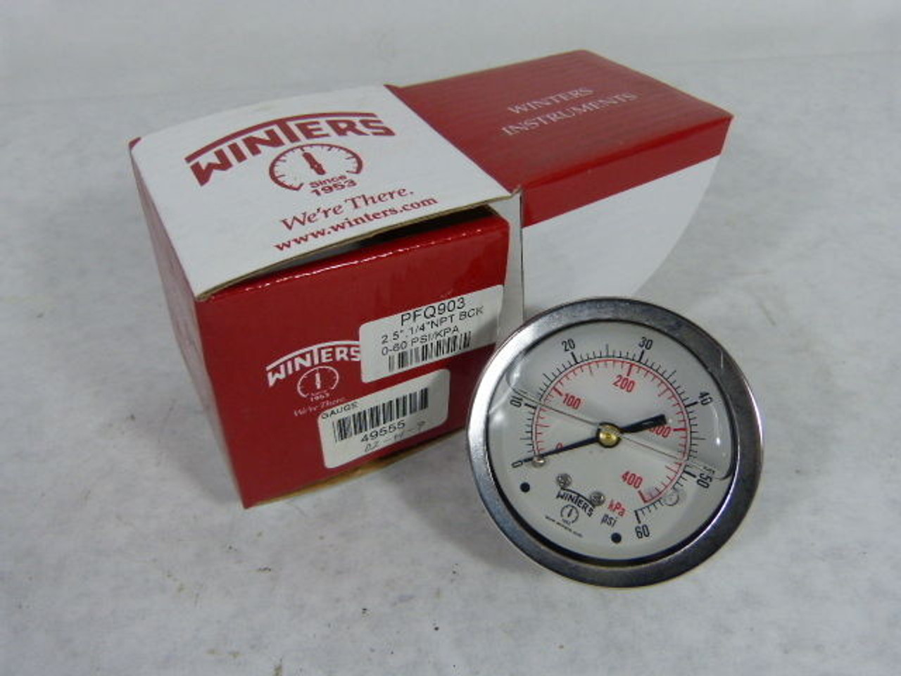 Winters PFQ903 Gauge 2.5"X1/4" NPT 0-60psi ! NEW !