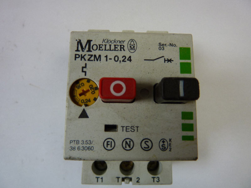 Moeller PKZM1-0 24 Starter 0.16-0.24 Amp USED