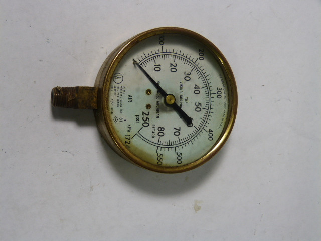 Viking 40127 Pressure Gauge 0-250PSI USED