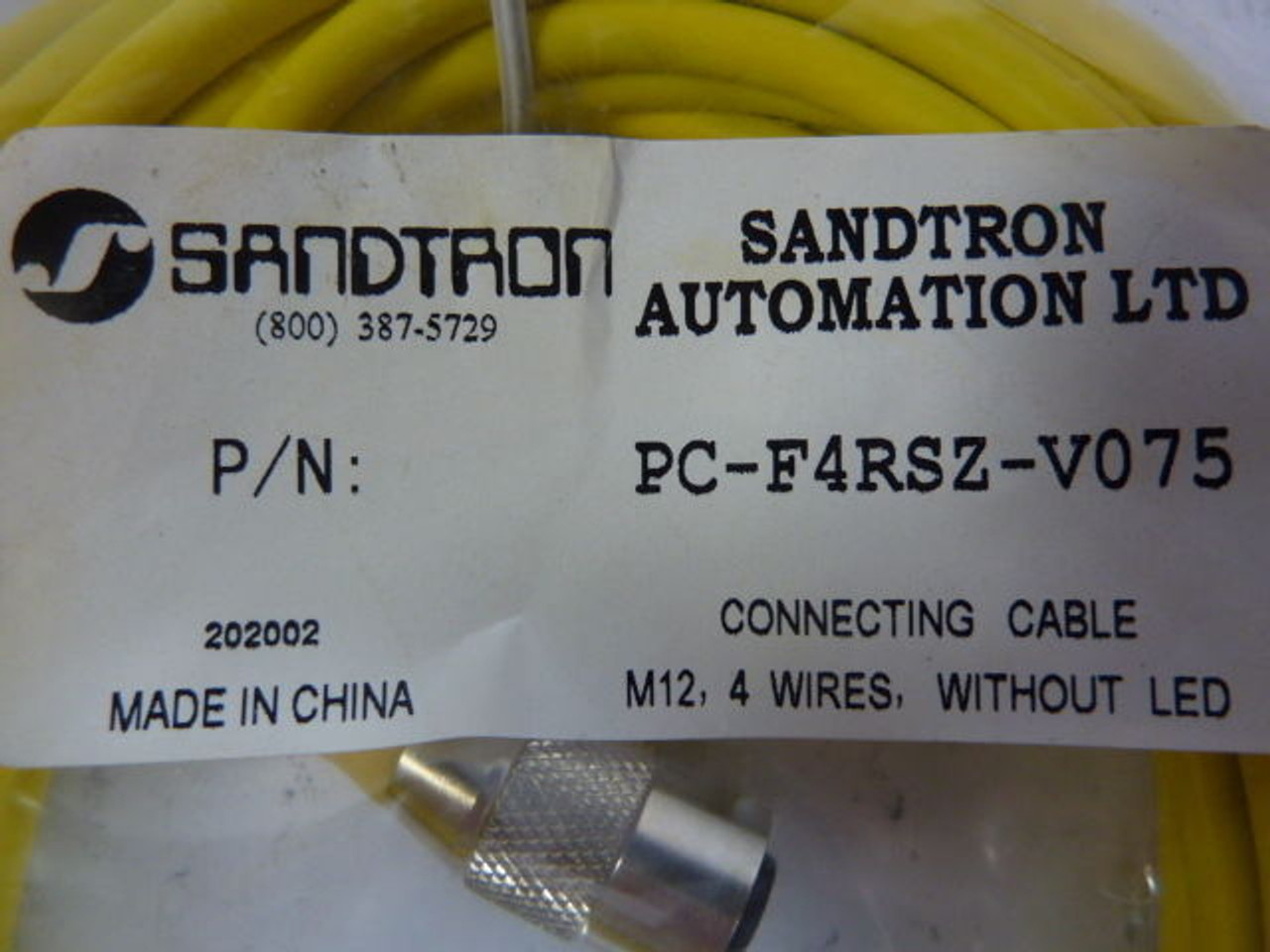 HTM Electronics/Sandtron Automation PC-F4RSZ-V075 Connector Cable ! NEW !