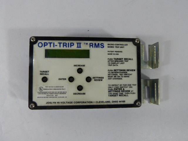 Joslyn Opti-Trip II RMS Micro-Controlled Trip Unit USED