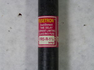Fusetron FRS-R-1-1/2 Dual Element Time Delay Fuse 1-1/2A 600V USED