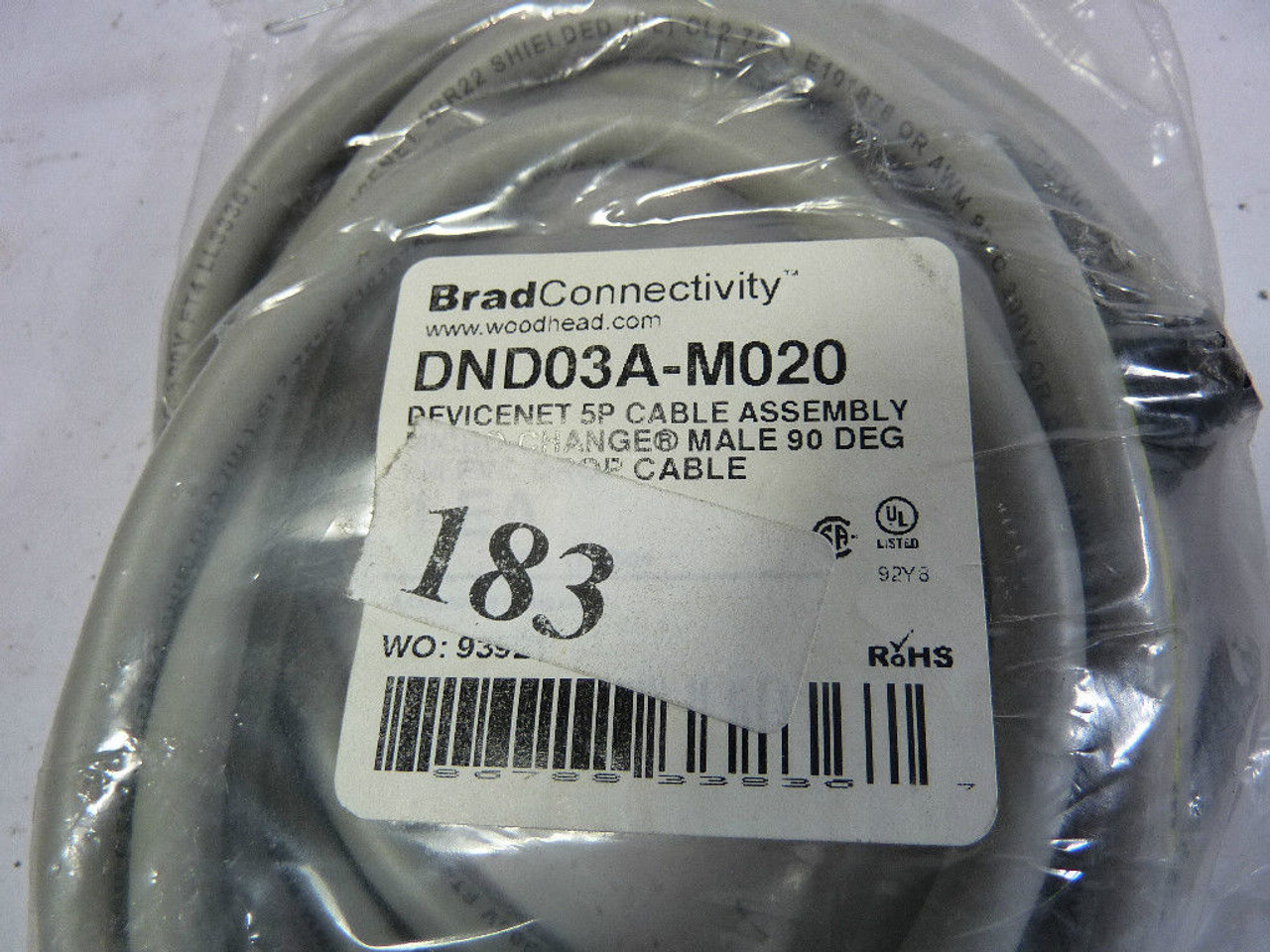Brad Harrison DND03A-M020 Cordset 5 Port 2M ! NEW !