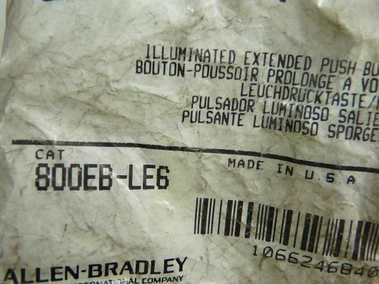 Allen-Bradley 800EB-LE6 Momentary Contact Illuminated Pushbutton - Blue ! NEW !
