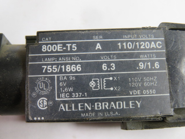 Allen-Bradley 800E-T5 Series A Transformer Module 110-120V USED
