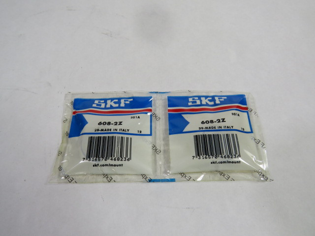 SKF 608-2Z Roller Bearing 22mm OD 8mm ID 7mm W Lot of 2  ! NWB !