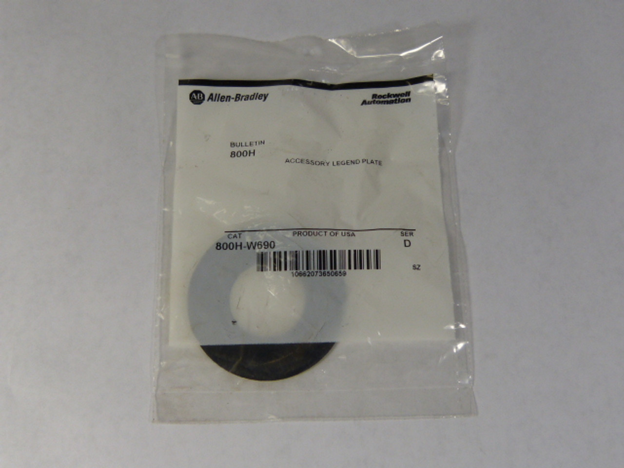 Allen-Bradley 800H-W690 800H Legend Plate Blank Series D NWB