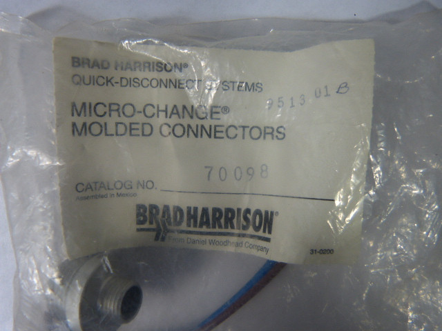 Brad Harrison 70098 Micro-Change Molded Connector 2-Pin NWB