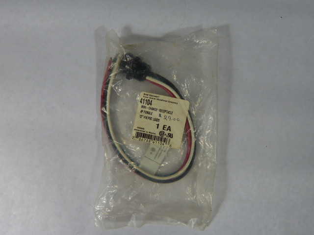 Woodhead 41104 Mini-Change Receptacle 4 Pin Female 12" #16 PVC Leads NWB