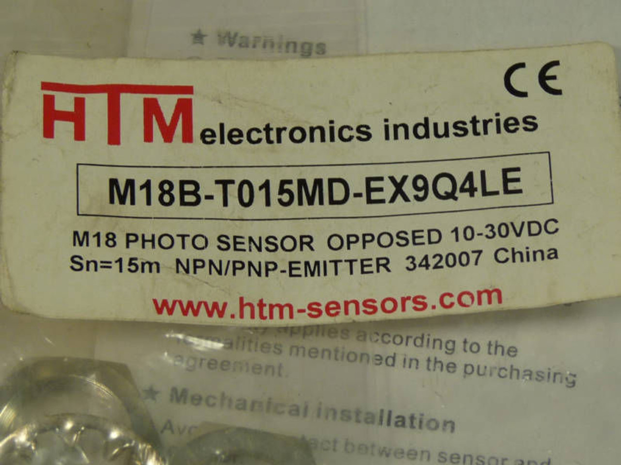 HTM Photosensor Opposed M18-T015MD-EX9Q4LE ! NEW !