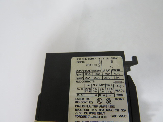 Siemens 3RU1116-1HB0 Overload Relay 5.5-8A USED