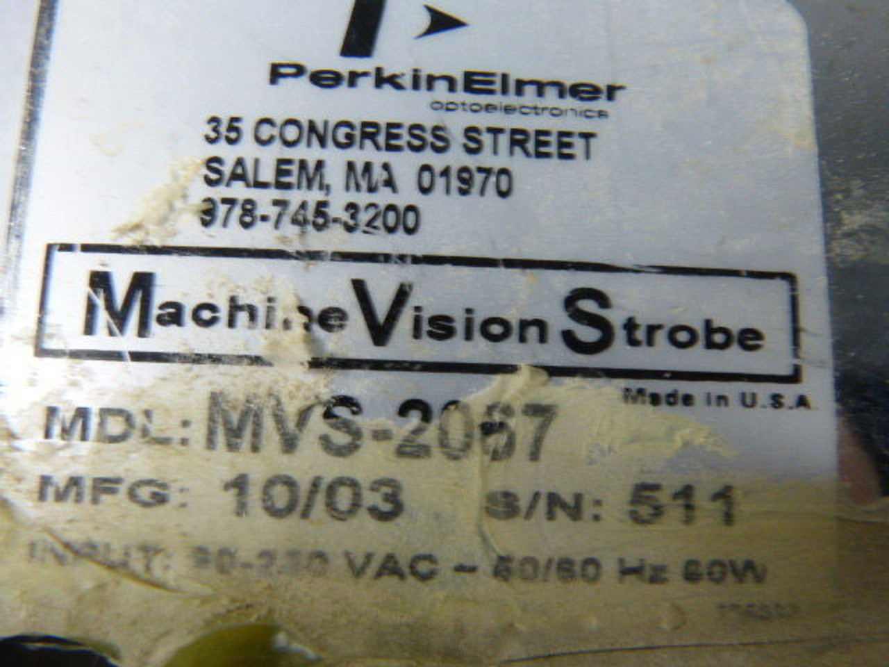 EG&G MVS-2067 Strobe Vision Machine 90/230VAC 60W 50/60Hz USED