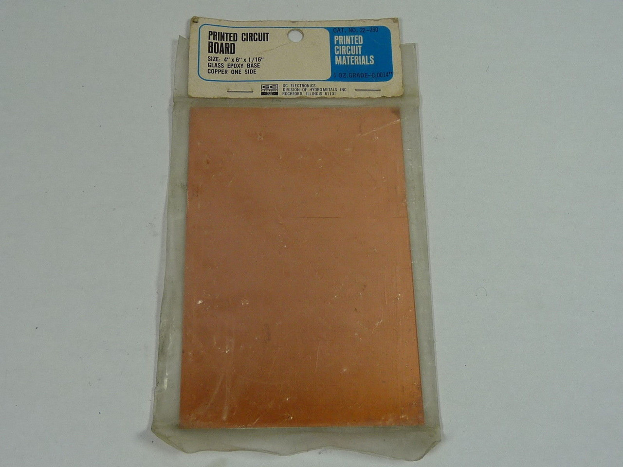 GC Electronics 22-260 One Sided Bare Copper Circuit Board 4x6 ! NEW !