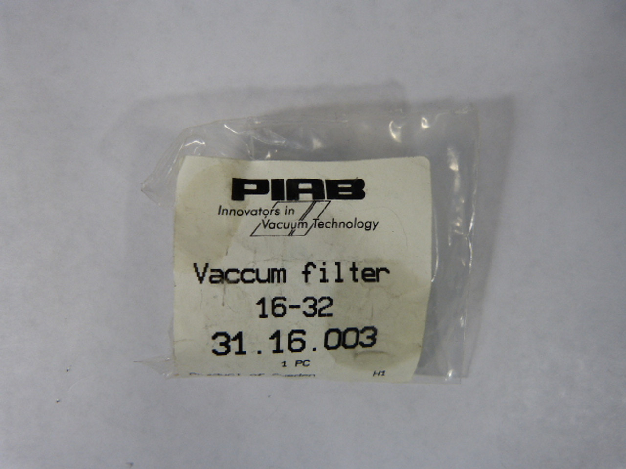 Piab 16-32 Vacuum Filter Accessory ! NWB !