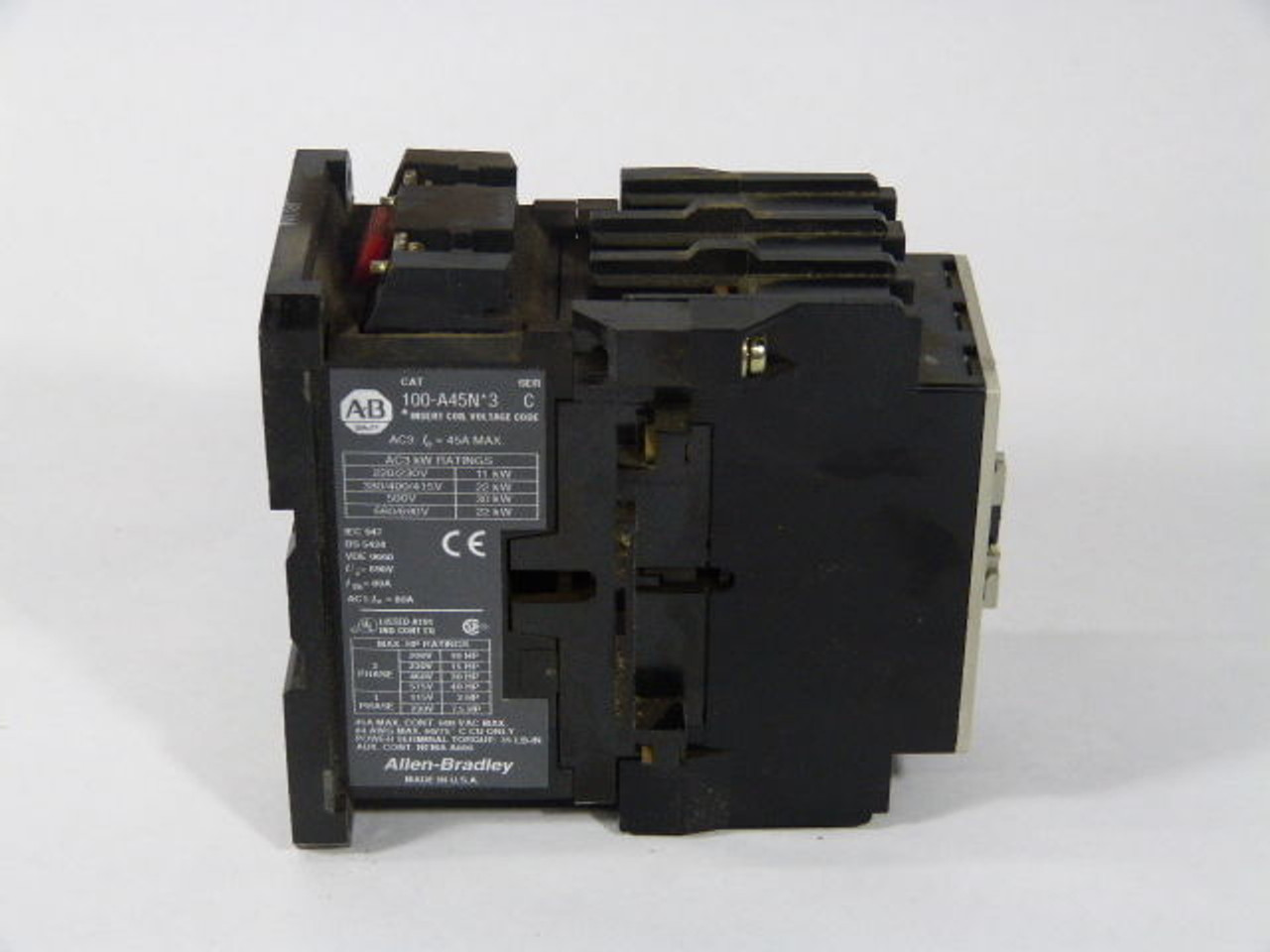 Allen-Bradley 100-A45ND3 Non-Reversing Contactor 45A 3-Pole 120/110V USED