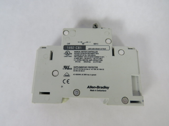 Allen-Bradley 1492-CB1-G100 Series C Circuit Breaker 10A USED