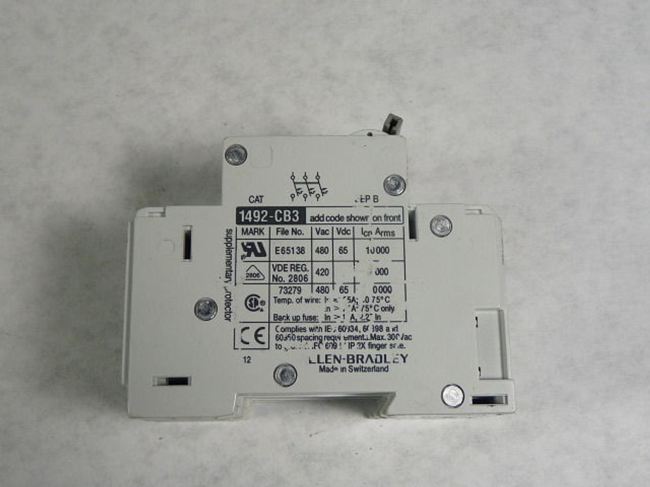 Allen-Bradley 1492-CB3-G320 Energy Limiting Mini Circuit Breaker 3P 32A USED