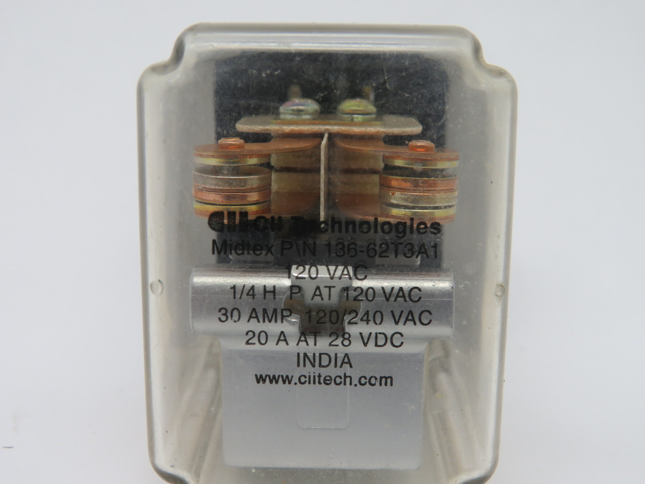 CII Technologies 136-62T3A1 Relay 120VAC 30 Amps USED