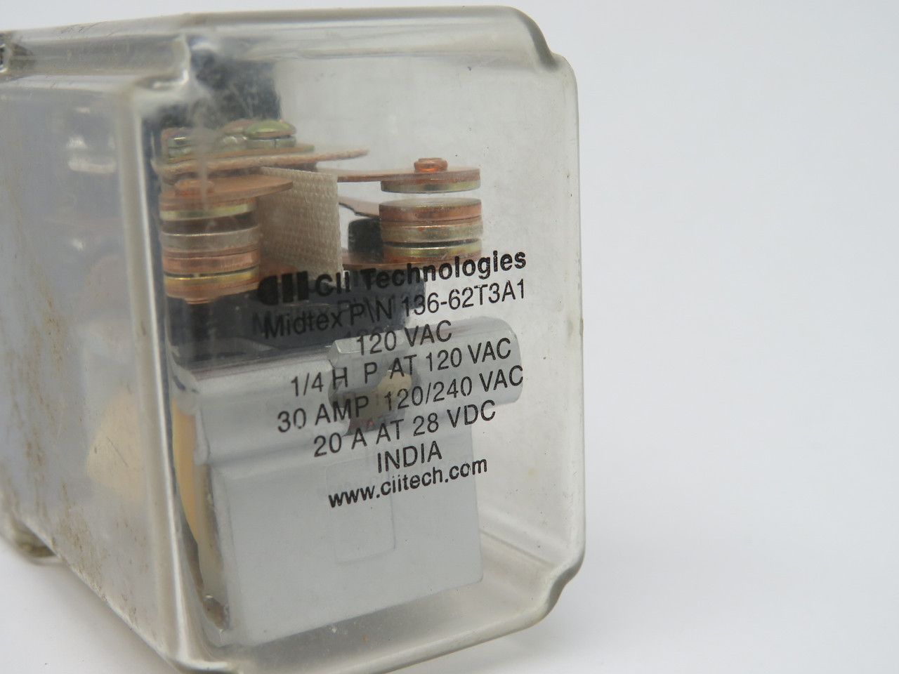 CII Technologies 136-62T3A1 Relay 120VAC 30 Amps USED