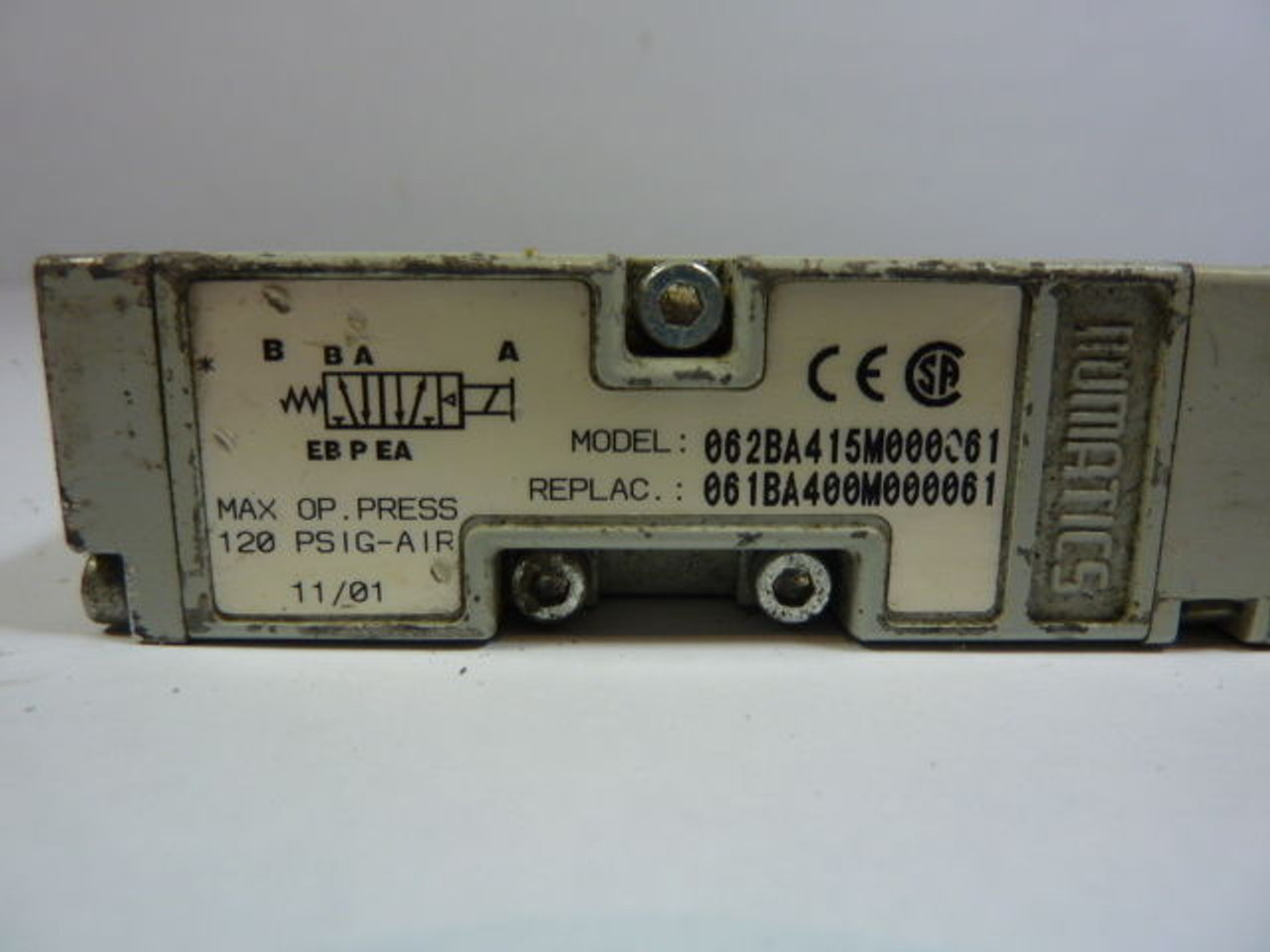 Numatics 062BA415M000061 Air Valve USED