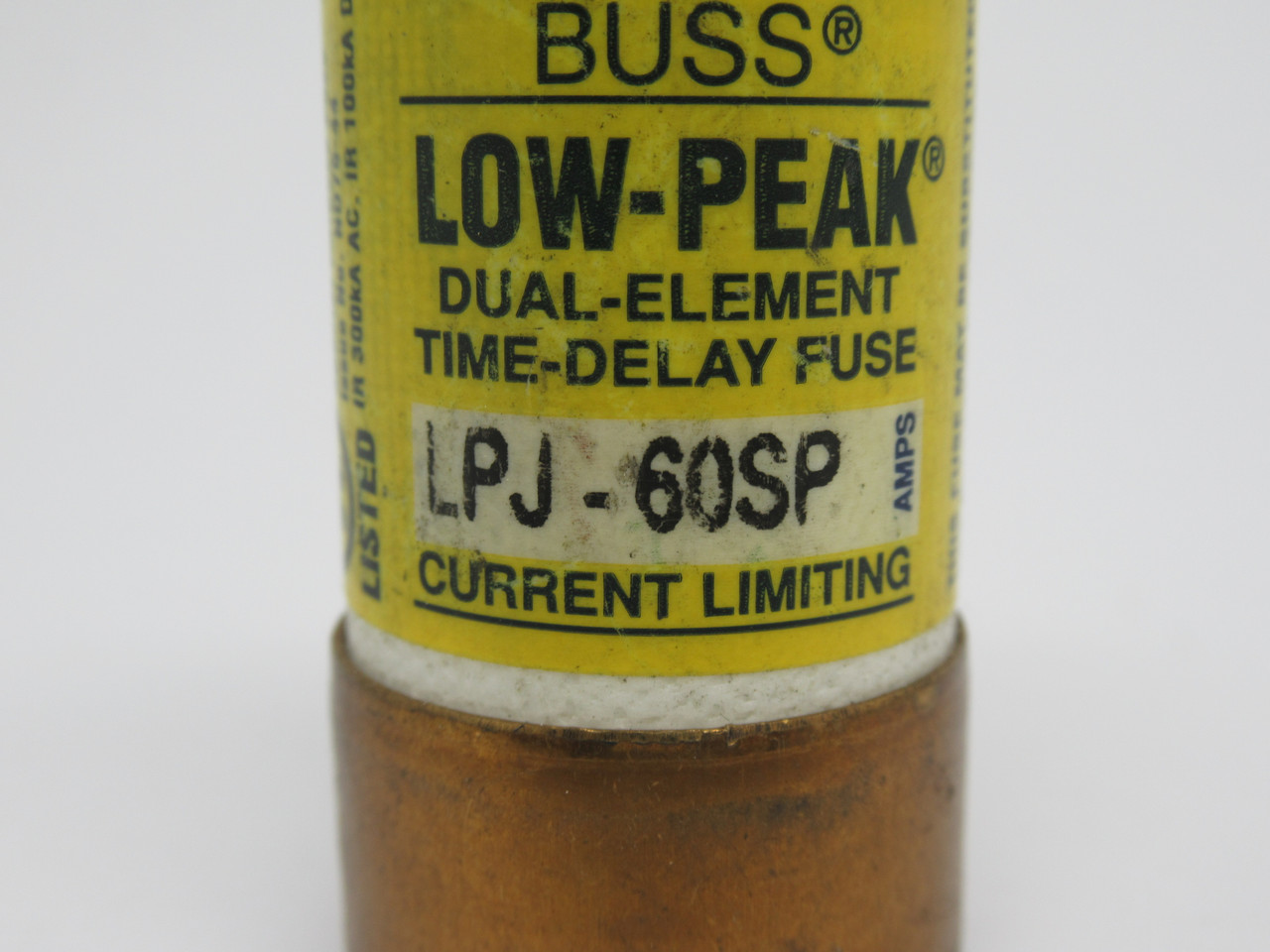 Cooper Bussmann LPJ-60SP Low-Peak Dual Element Time Delay Fuse 60A 600VAC USED