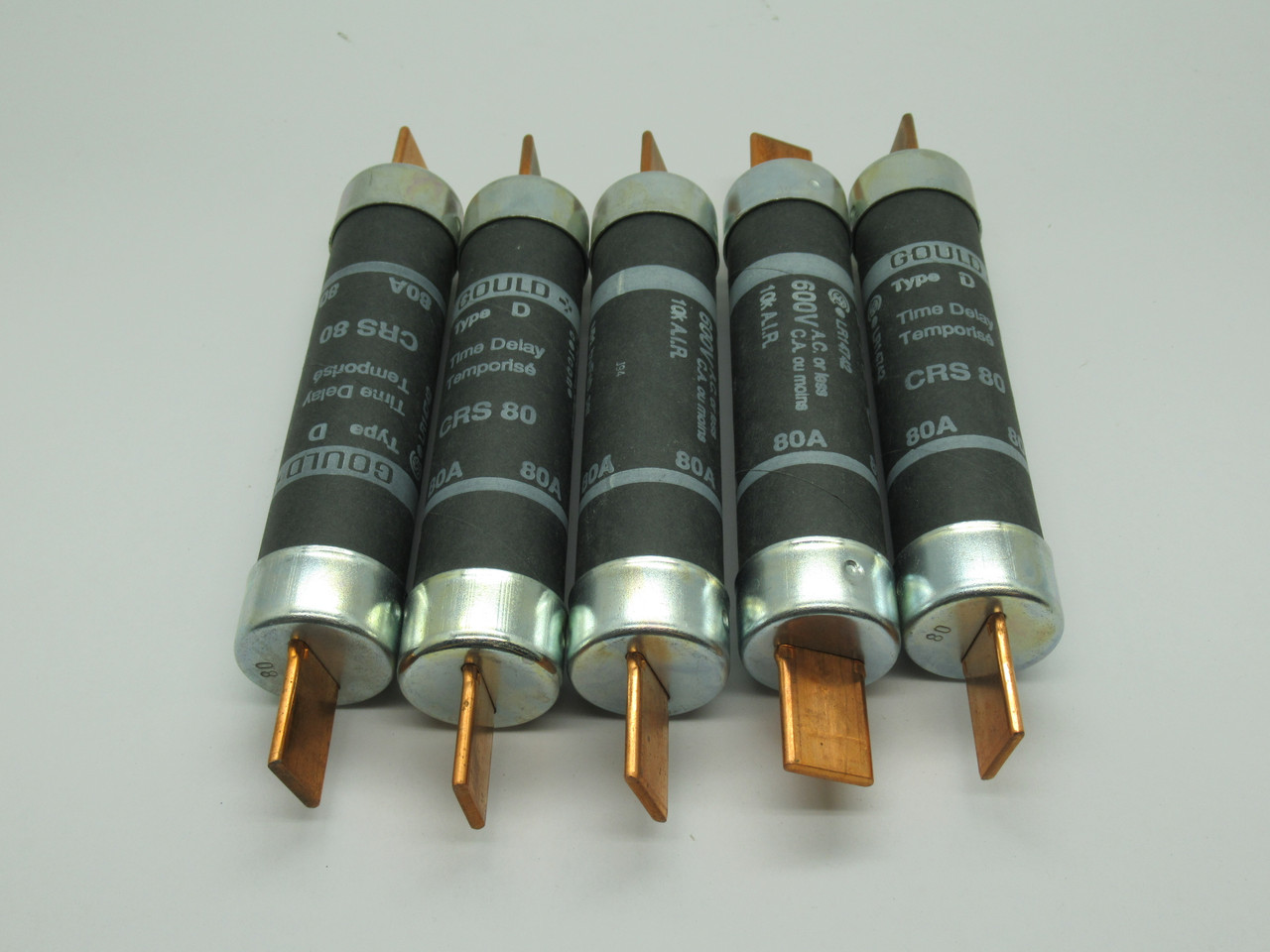 Gould Shawmut CRS80 Time Delay Fuse 80A 600VAC 5-Pack DAMAGED BOX NEW